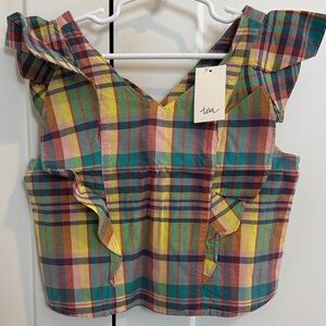 Tea Collection Multicolor Plaid Kids Blouse